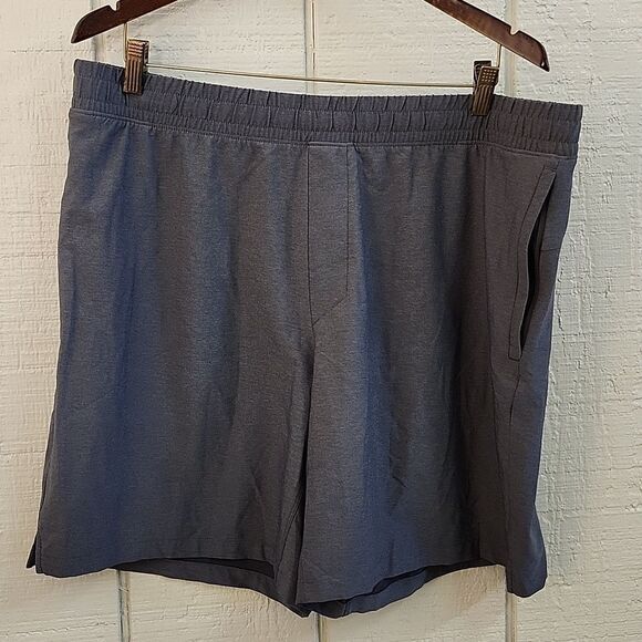 ALL IN MOTION Men's Zippered Side Pockets Gray Elastic Waist Shorts Activewea XL - Picture 1 of 9